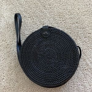 Beautiful black straw bag, perfect for a summer outfit